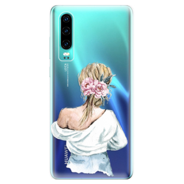 Odolné silikonové pouzdro iSaprio - Girl with flowers - Huawei P30