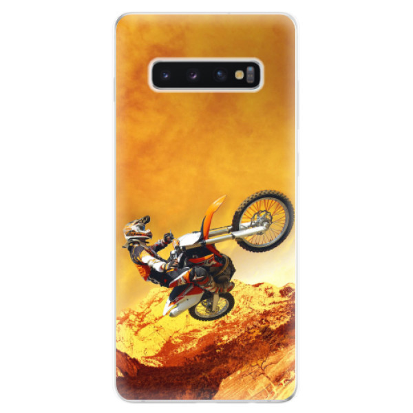 Odolné silikonové pouzdro iSaprio - Motocross - Samsung Galaxy S10+