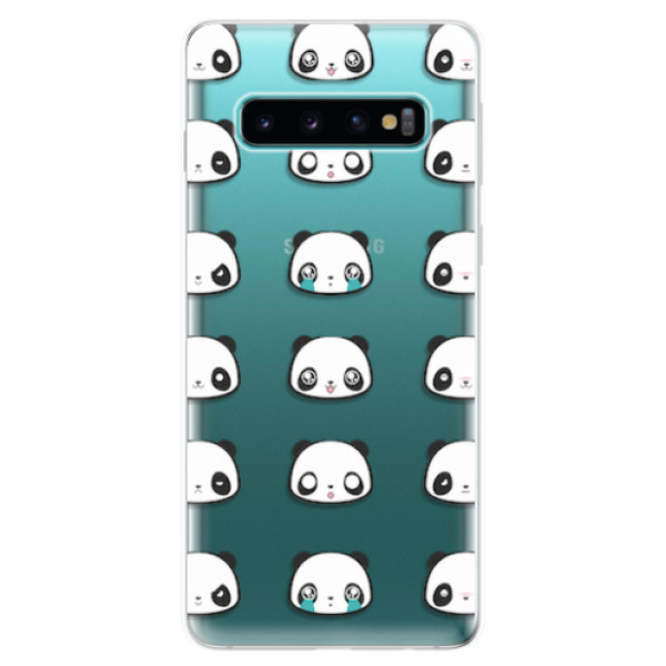 Odolné silikonové pouzdro iSaprio - Panda pattern 01 - Samsung Galaxy S10