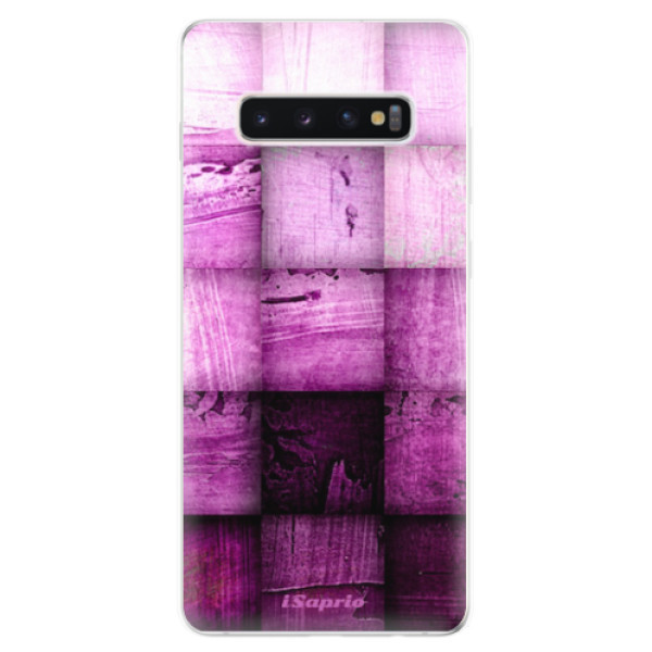 Odolné silikonové pouzdro iSaprio - Purple Squares - Samsung Galaxy S10+