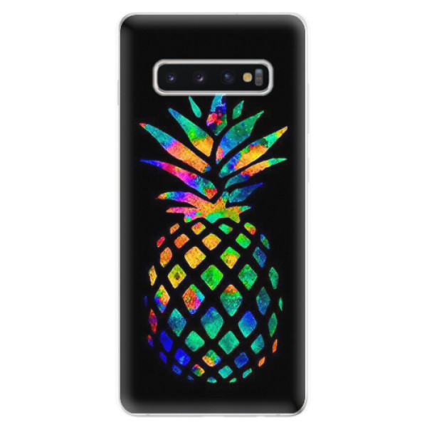 Odolné silikonové pouzdro iSaprio - Rainbow Pineapple - Samsung Galaxy S10+