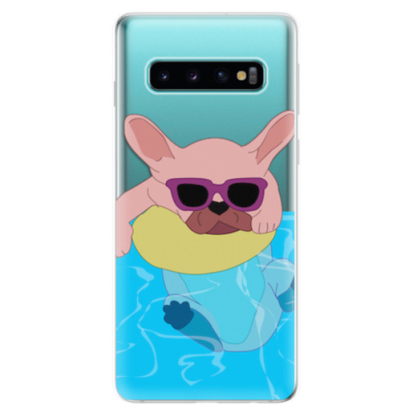 Odolné silikonové pouzdro iSaprio - Swimming Dog - Samsung Galaxy S10
